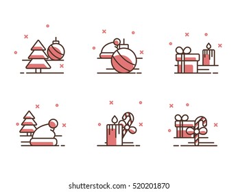Christmas and Winter icons collection - vector silhouette