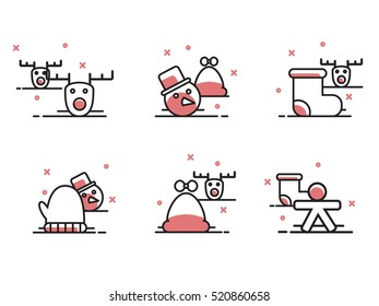 Christmas and Winter icons collection - vector silhouette
