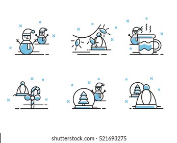 Christmas And Winter Icons Collection - Vector Silhouette