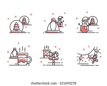 Christmas and Winter icons collection - vector silhouette