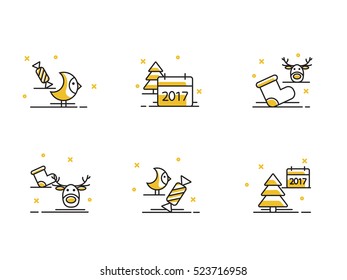 Christmas and Winter icons collection - vector silhouette