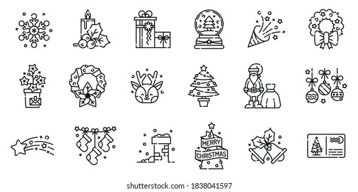 Christmas and winter icons. Holidays elements.