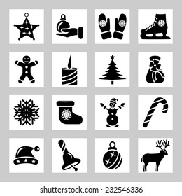 Christmas and winter icons set