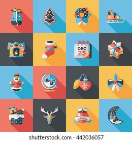 Christmas and winter icons set
