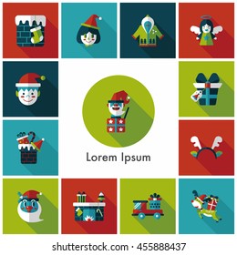 Christmas and winter icons set
