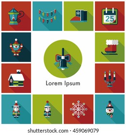 Christmas and winter icons set