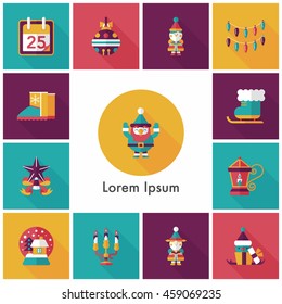 Christmas and winter icons set
