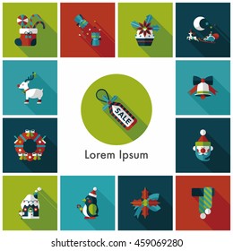 Christmas and winter icons set