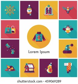 Christmas and winter icons set