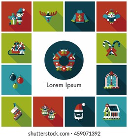 Christmas and winter icons set