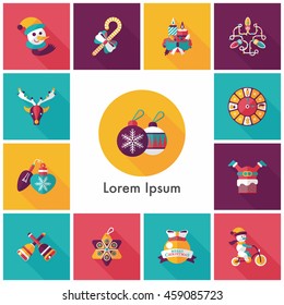 Christmas and winter icons set