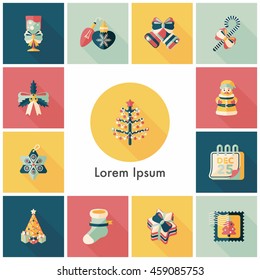 Christmas and winter icons set