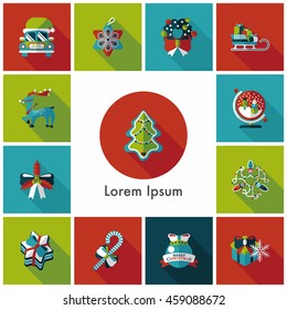 Christmas and winter icons set