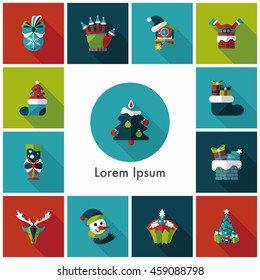 Christmas and winter icons set