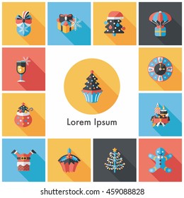 Christmas and winter icons set