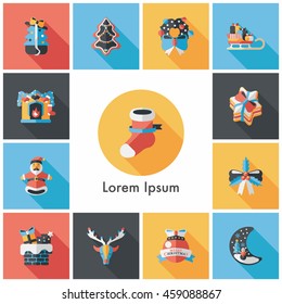 Christmas and winter icons set