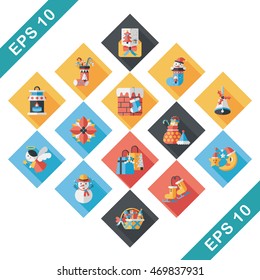 Christmas and winter icons set