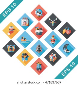 Christmas and winter icons set