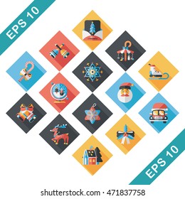Christmas and winter icons set