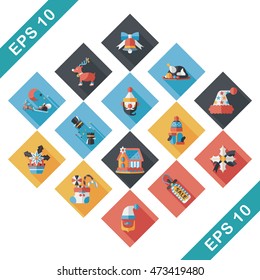 Christmas and winter icons set