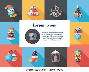 Christmas and winter icons set