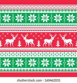 Christmas and Winter knitted pattern, card - scandynavian sweater style