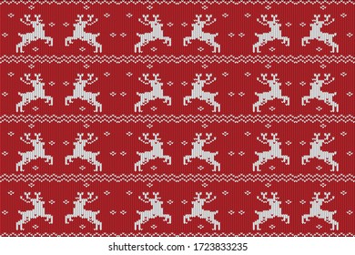Christmas and Winter knitted seamless pattern, scandynavian style