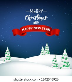 Christmas winter landscape background