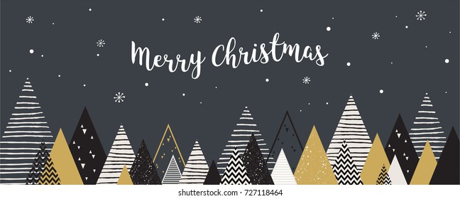 Christmas winter landscape background. Abstract Vector