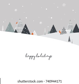 Christmas winter landscape background. Abstract Vector illustration. merry christmas banner