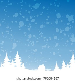 Christmas winter landscape background. Vector background illustration