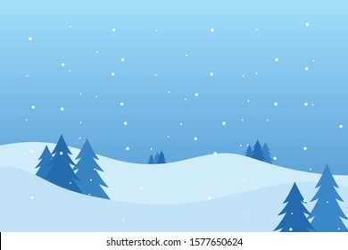 Christmas Winter Landscape with Snow