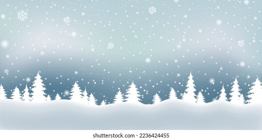 Paisaje navideño de invierno con copo de nieve
