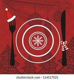 Christmas winter menu pattern background vector illustration