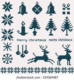 christmas winter pattern pixels 