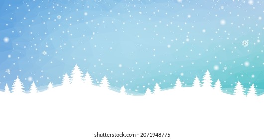 Christmas Winter Poster With Snowflake With Gradient Mesh, Vector Illustration