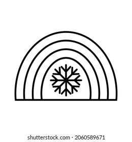 Christmas winter rainbow vector icon