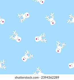 Christmas winter reindeer seamless pattern