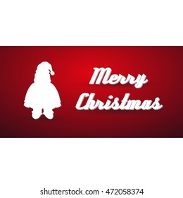 christmas winter santa silhouette modern greeting card red background eps10