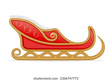 christmas winter santa sleigh vector illustration isolated on white background