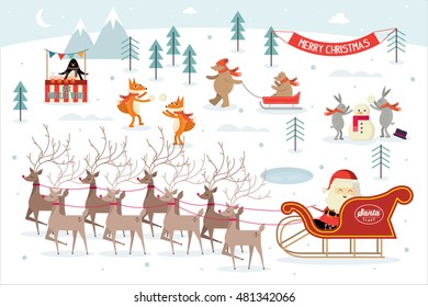 christmas/ winter scene vector/illustration