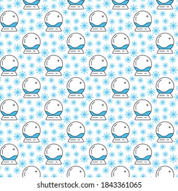 Christmas and Winter seamless pattern. Line art merry christmas holiday symbols. Xmas decoration gifts and trendy minimal ornament. Festive winter new year vector icons.