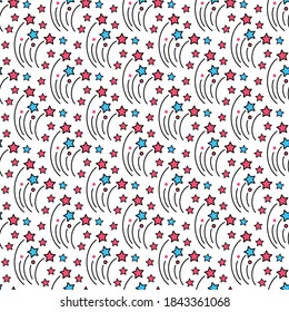 Christmas and Winter seamless pattern. Line art merry christmas holiday symbols. Xmas decoration gifts and trendy minimal ornament. Festive winter new year vector icons.