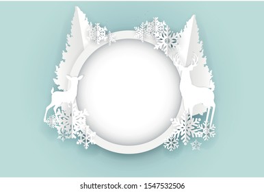christmas and winter season,paper art and digital craft style for greetings card, flyers, invitation, posters, brochure, banners, calendar
