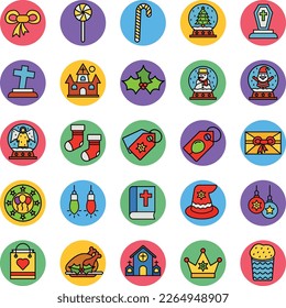 Navidad, juego de invierno, paquete de Navidad, iconos vectoriales de Navidad, juego de fiestas, paquete de celebraciones, iconos de eventos, paquete de diciembre, iconos de Navidad 