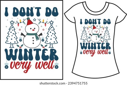 Christmas winter snow Typography t shirt. Christmas gift t shirt for family.