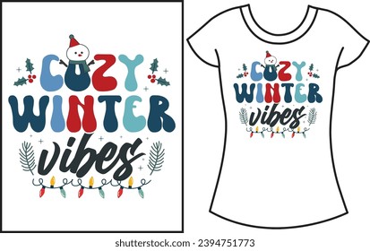 Christmas winter snow Typography t shirt. Christmas gift t shirt for family.