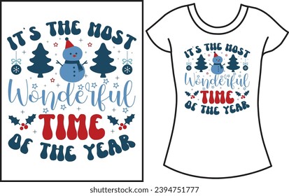 Christmas winter snow Typography t shirt. Christmas gift t shirt for family.