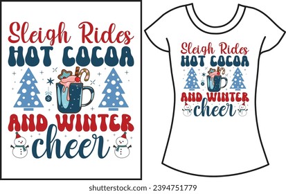 Christmas winter snow Typography t shirt. Christmas gift t shirt for family.
