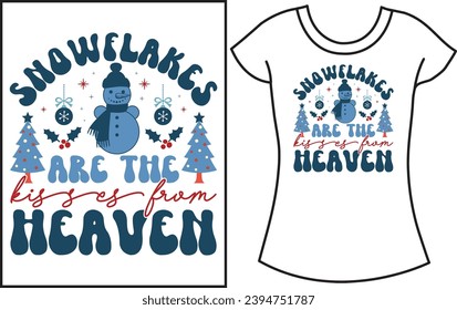 Christmas winter snow Typography t shirt. Christmas gift t shirt for family.